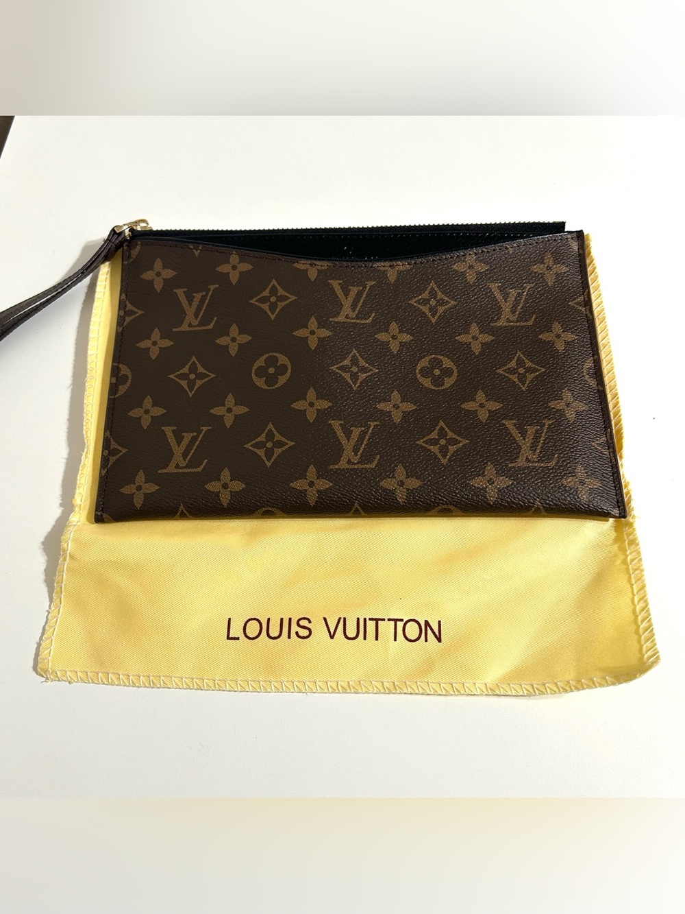 Louis Vuitton Monogram Canvas Wristlet / Clutch in Brown and Gold - Picture 10 of 10